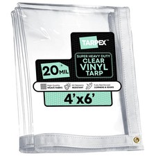 TARPEX - Telone in vinile PVC trasparente resistente 4' x 6' 20 mil
