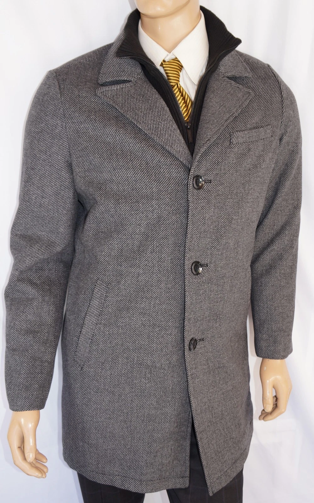 Kenneth Cole New York Coat - Men Medium Gray Wool with Bib M NWOT - product detail image 1