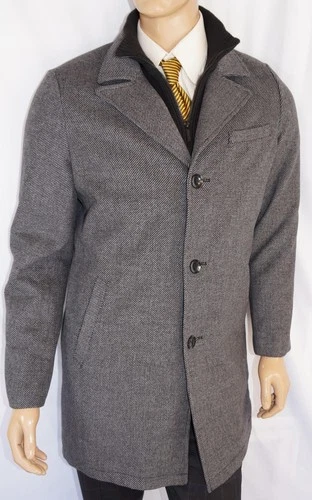 Kenneth Cole New York Coat - Men Medium Gray Wool with Bib M NWOT - product listing photo
