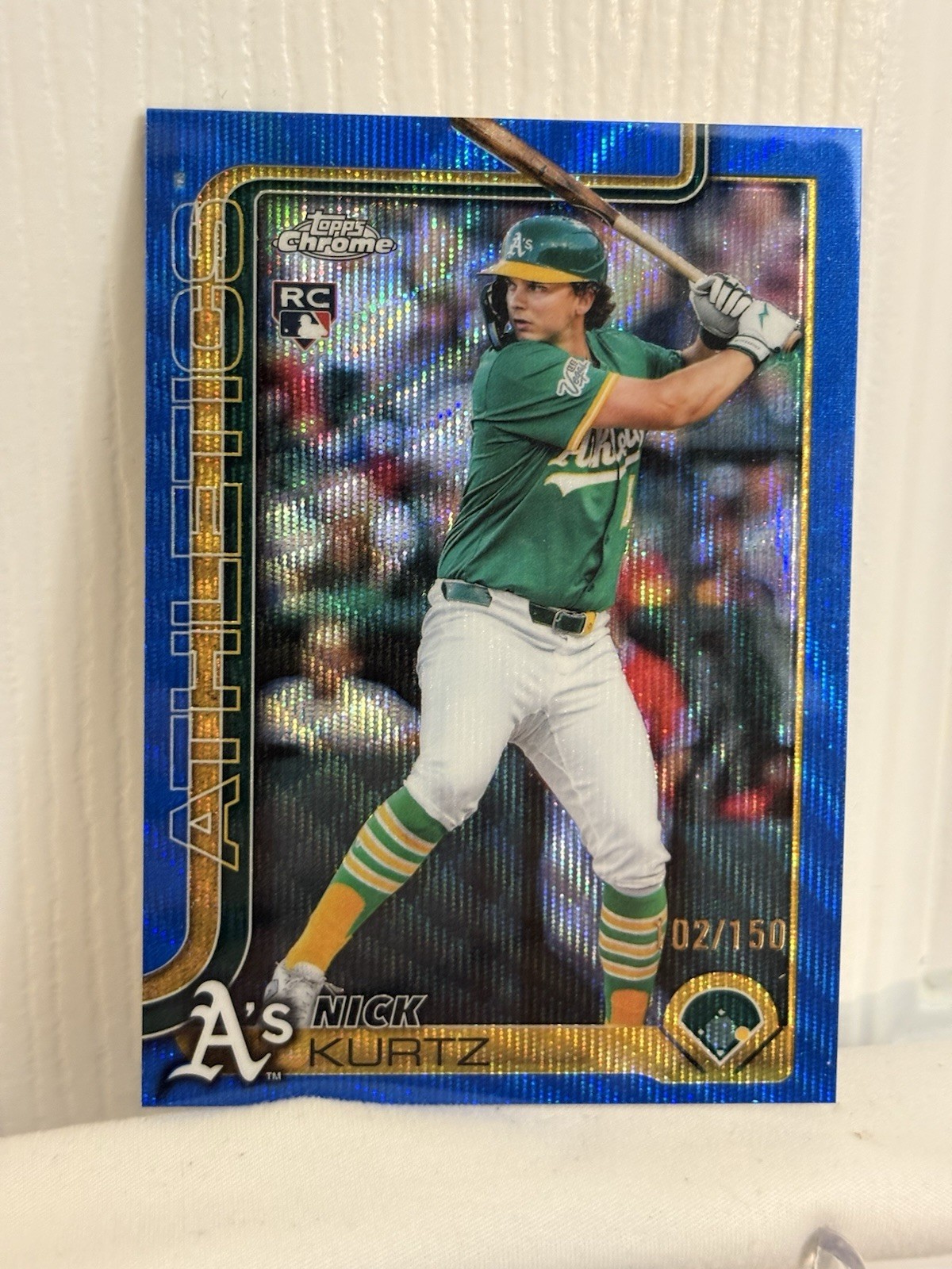 2025 Topps Chrome Update #USC178 Nick Kurtz RC Blue Wave Refractor /150 A’s ROY!