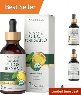 Nutrient-Rich Organic Oregano Oil Drops 2 fl oz -  & Gluten Free Supplement