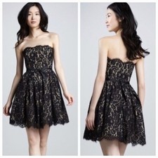 Robert Rodriguez Women's Dress Size 6 Black LBD Lace Cocktail Fit and Flare NEW