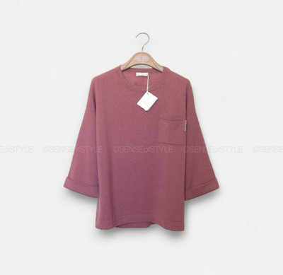 Brunello Cucinelli 100% Cashmere Sweater With Monili Trim Pullover size M