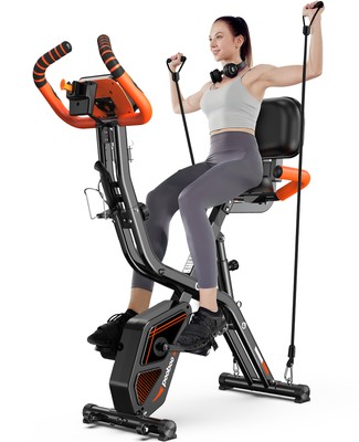 Home Folding Exercise Bike Stationary Bike Upright X-Bike Fitness Cycling Bike