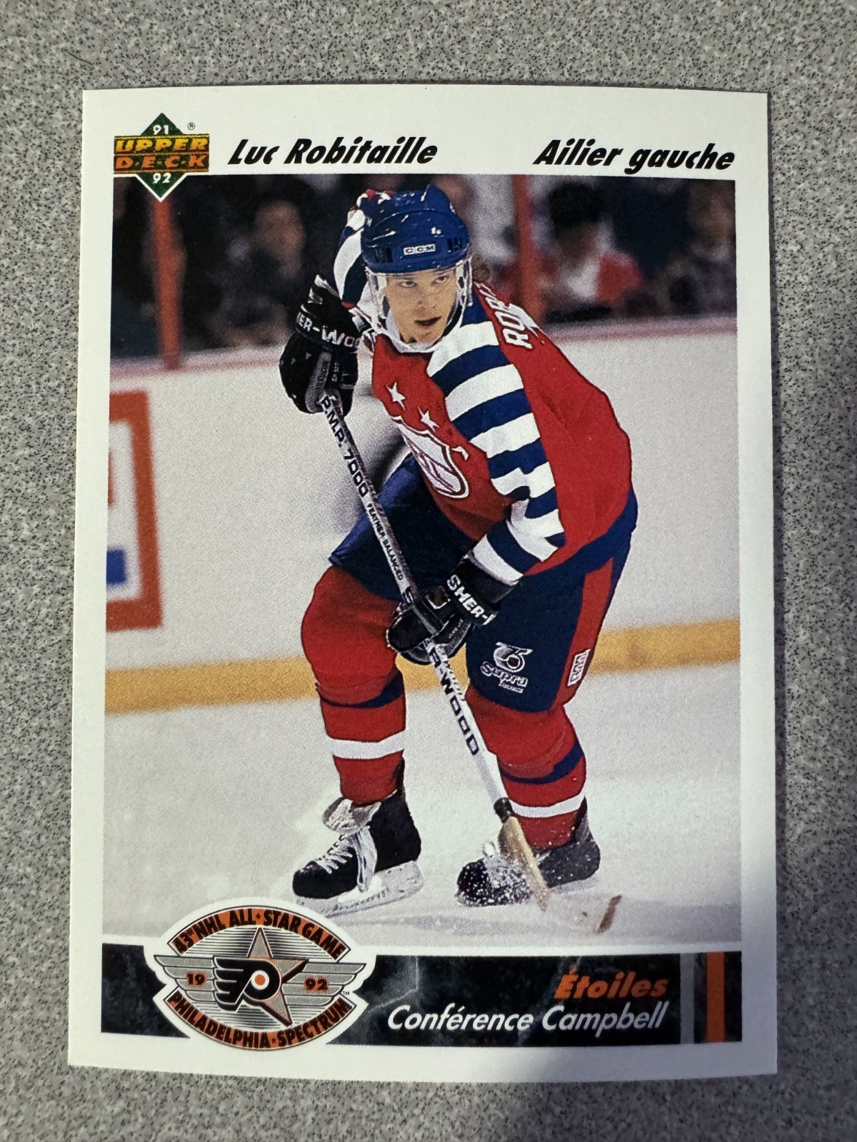 1991-92 Upper Deck French Luc Robitaille Campbell All-Star Game Card #623 HOF