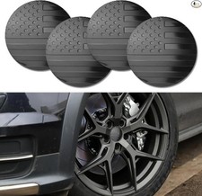 4PCS Car Wheel Center Caps Sticker, Automotive Exterior Accessori Color: Black