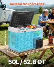 New 12 Volt Car Refrigerator, 52.8QT/50L Car Fridge, Portable Electric Cooler