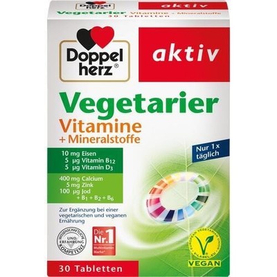 DOPPELHERZ Vegetarier Vitamine+Mineralstoffe aktiv, 30 St PZN 10177082