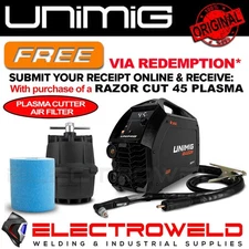 UNIMIG Razor Cut 45 Plasma Cutter Inverter SC80 Torch Razorcut Cutting U14006K