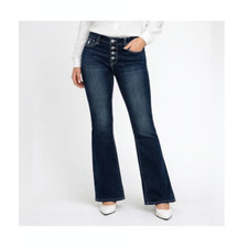 True Religion Becca Bootcut Women's Denim Jeans Sz 28 Blue Button Fly Front Flip