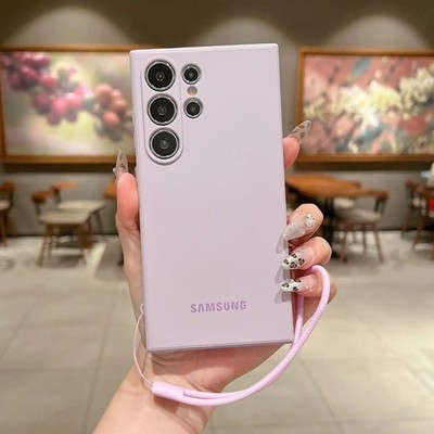 Original Wrist Strap Silicone Soft Case For Samsung S26 Ultra S24 S25 S23 Ultra