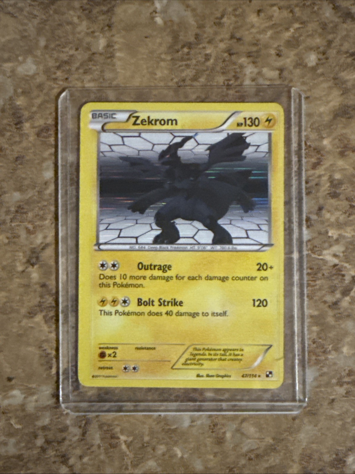 Pokemon Zekrom 2011 Black White Card #47/114 Holo