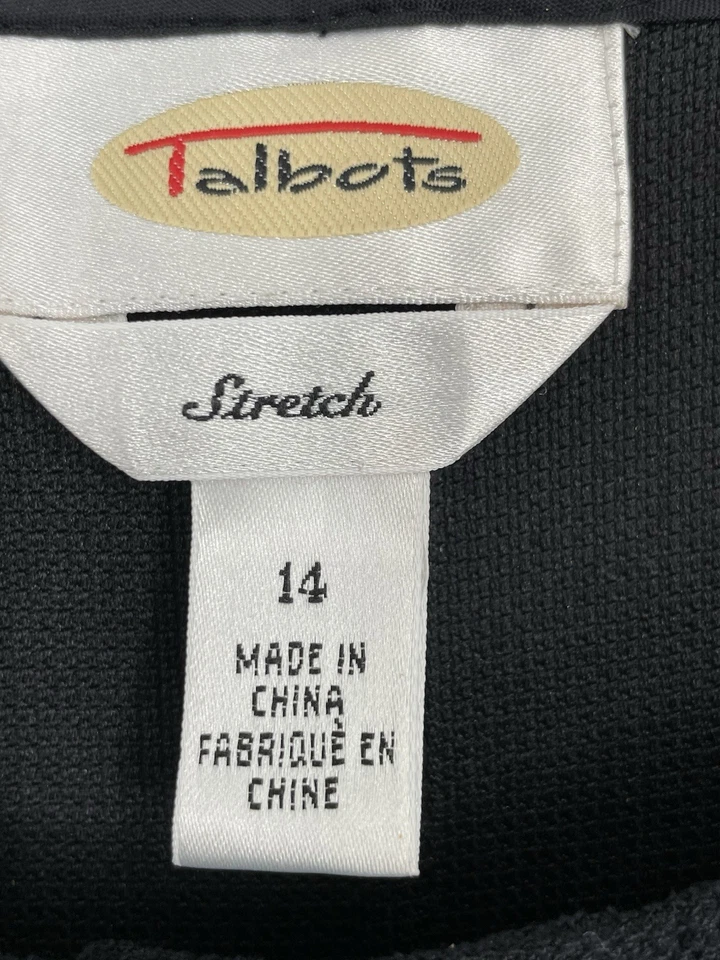 Vestido Talbots para mujer 14 negro elástico pana jersey costa cabaña pradera Y2K Foto 2 de 4