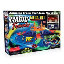 Ontel Magic Tracks Mega Set - 2 LED Race Cars and 18 ft. of Flexible, Bendable