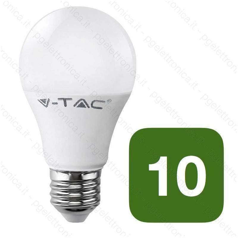 10 Lampadina LED V-TAC E27 A60 11W Kit 3000K 4000K 6500K - Photo 1/1