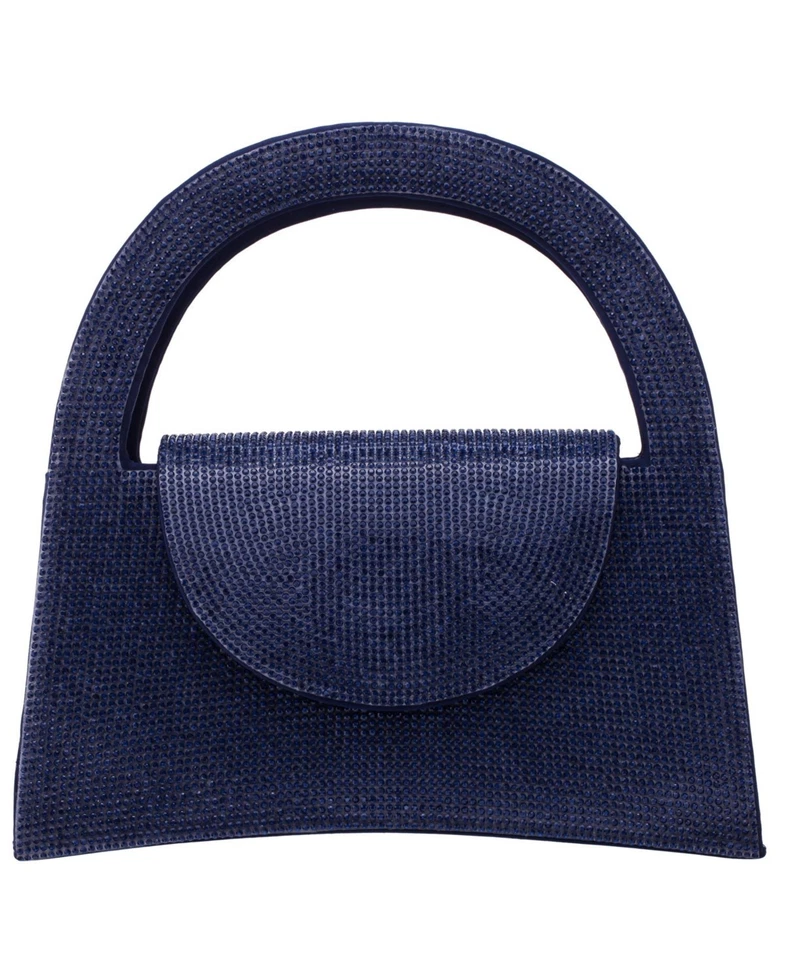 Bolso Bandolera Nina All Over Cristal Azul Marino Plateado