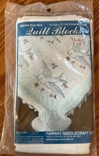 Fairway Needlecraft Blue Bird 6 Quilt Blocks For Embroidery, 95304