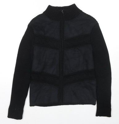 Diva Damen Jacke Mantel schwarz Größe M Reißverschluss - Größe M/L