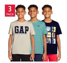 Gap Boys Girls T-Shirt Blue Multicolor 3-Piece Graphic Short Sleeve Crewneck