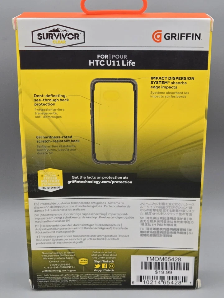 Lot Of 2 HTC U11 Life Case – Griffin Survivor Clear Slim Protective Case - Image 3 of 3