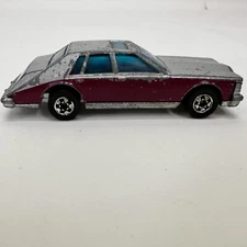 Vintage 1980 Hot Wheels Cadillac Seville Silver & Purple Blackwall HK base