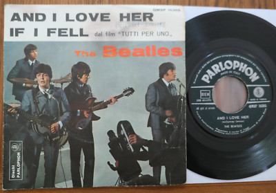The Beatles - And I Love Her / If I Fell 7'' Italy 1964 Parlophon QMSP 16365  gut