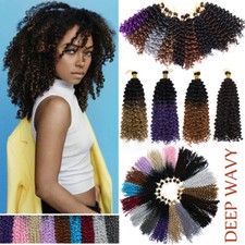 Thick Afro Crochet Braiding Deep Kinky Curly Hair Extensions for Human Weaves US