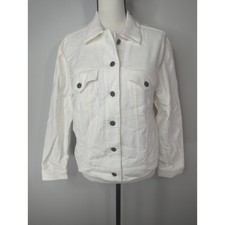 Faherty Women's Stretch Terry Trucker Jacket Small White Nwt