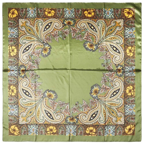 Silk Feeling Scarf Large Square Satin Head Scarf for Women 35 × 35 inches Oli... - Picture 7 of 7