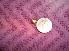 14K YELLOW GOLD DIAMOND CUT 6MM 1 PUFFED HEART STUD EARRING W / 14K GOLD BACK