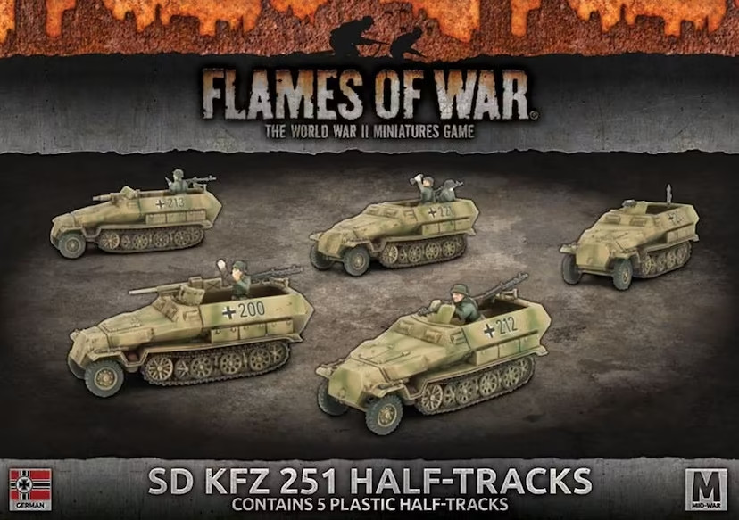 German SD KFZ 251 Half-Tracks - Mid-War - Brand New - Flames of War