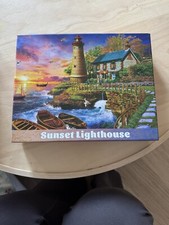LIGHTHOUSE SUNSET 1000 pc super deluxe Jigsaw Puzzle WHITE MOUNTAIN