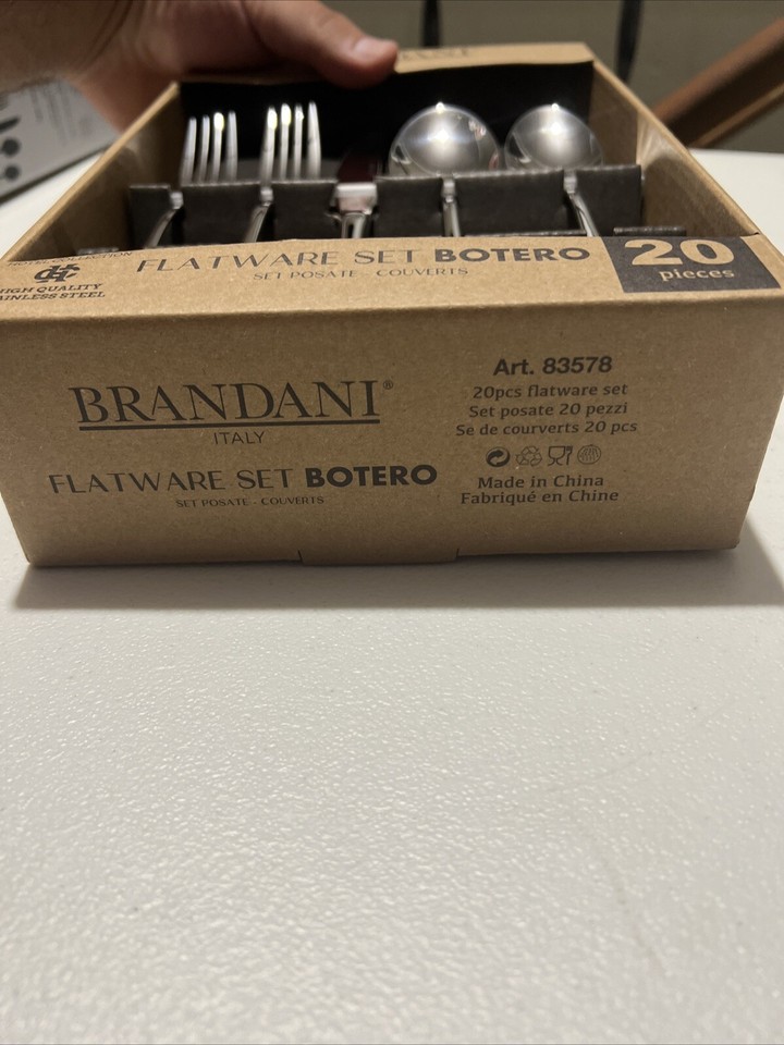Brandani Italy BOTERO Flatware Set 20 Piece High Quality Stainless
