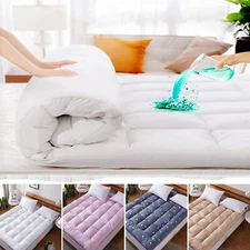 72D Mattress Pad Cover Topper Protector Pillow Top Fitted King Queen Full Twin