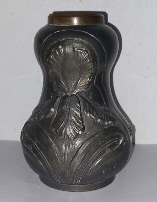 LAMPE A PETROLE EN ETAIN ART NOUVEAU PEWTER LAMP - Photo 1/4
