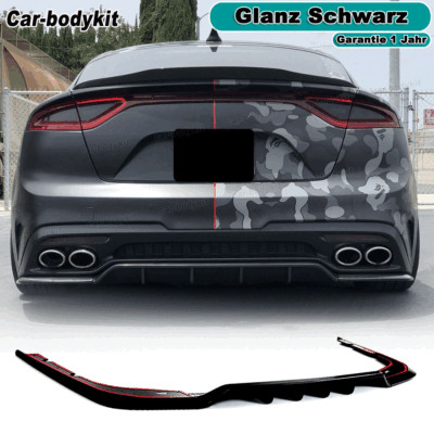 Für Kia stinger 18UP Glanz Schwarz Heckdiffusor Diffuser Stoßstangen Heckansatz 