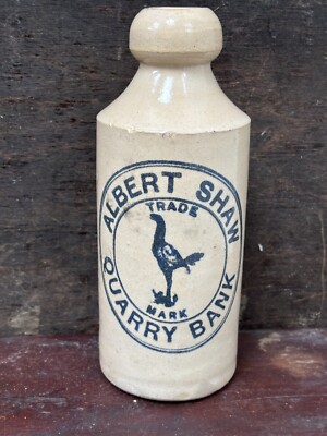 57881 alte antike bedruckte Ingwer Bier Stout Flasche Steinbruch Bank Shaw