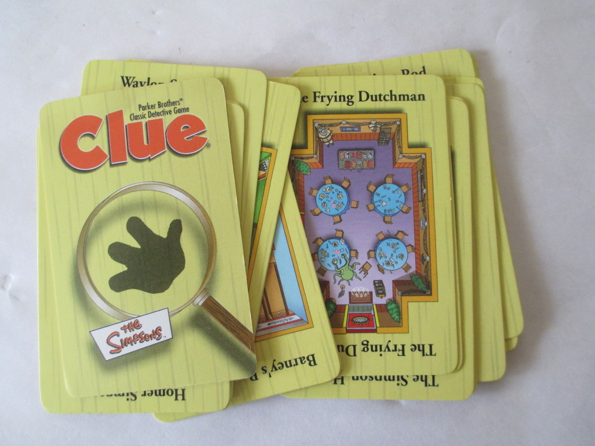 クリーピー バート　シンプソンズ　コーテ・エスクリーバ　CoteEscriva Simpsons Clue board game replacement part cards and suspect sheets