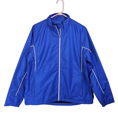 Elevate Sport Windbreaker Jacket Size Extra Large/XL in Blue, White