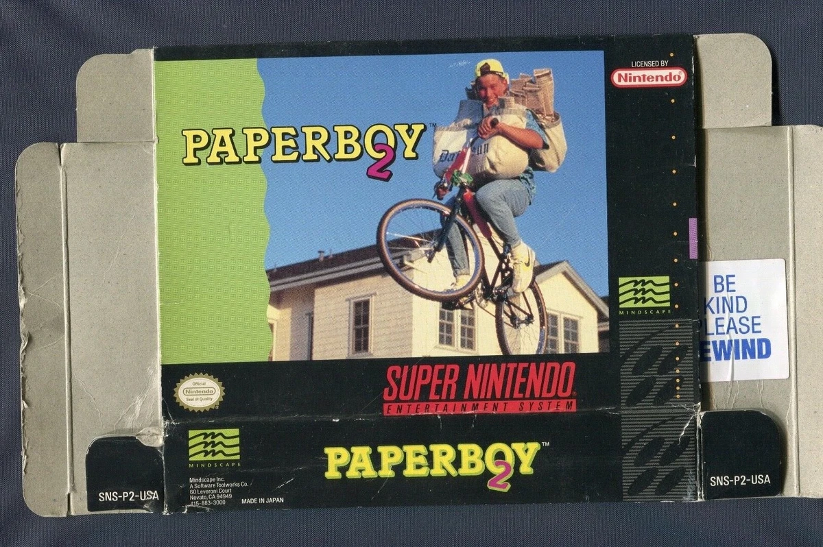 1991 Super Nintendo Entertainment System Paper Boy 2 SNES Game Box