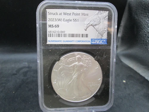 2023 W American Eagle .999 Fine Silver 1oz Dollar NGC MS 69
