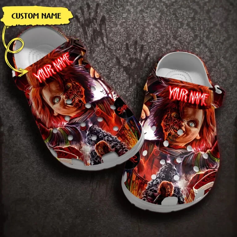 Scary Chucky Custom Name Clogs