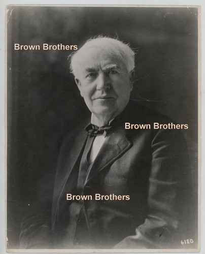 1920 American Businessman & Electricity Inventor Thomas Edison Portrait ...