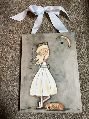 Demdaco Diane Duda Collection  Fairy Tales Do Come True  Wall Art Ribbon Hanger