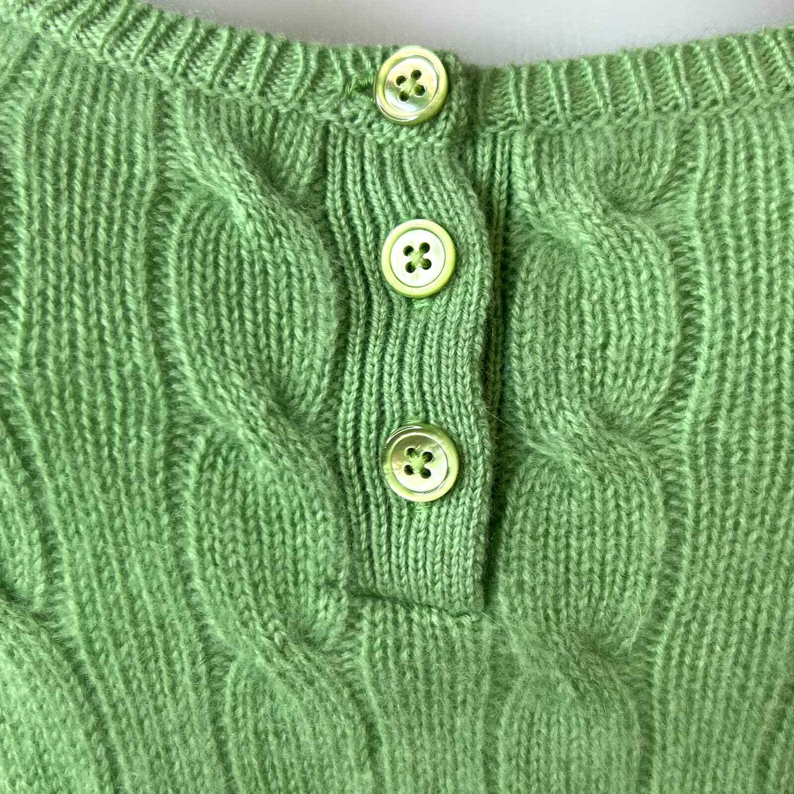 Ralph Lauren Black Label Cashmere Cable Knit Sweater Medium Green FLAW Repair eBay