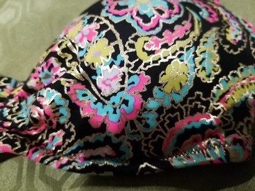 Top de bikini Victoria's Secret con cuerda o sin tirantes hoja dorada cachemira talla 32C - Imagen 3 de 10