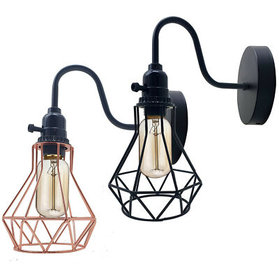 Vintage Wandleuchten Industrial Rustikal Käfig Wandleuchter Lampe E27 Leuchte