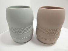 PandaEar Baby Toddler Drinking Training Cup , 100 Silicone, 2 Set, Pink/Grey