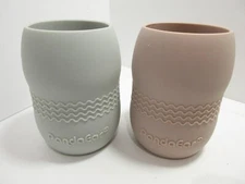 PandaEar Baby Toddler Drinking Training Cup , 100% Silicone, 2 Set, Pink/Grey