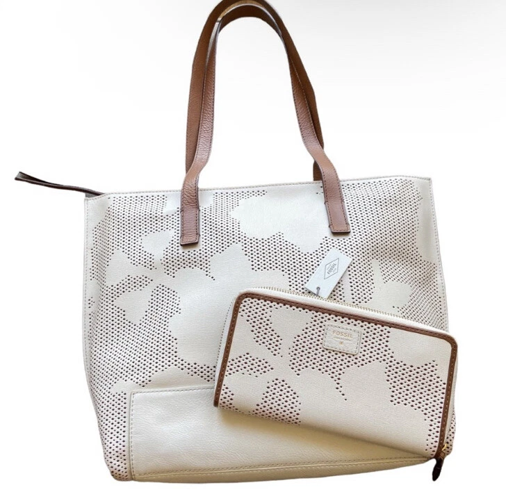 Fossil madison leather clearance tote